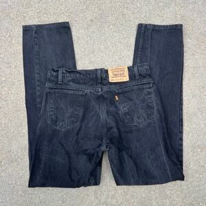 VTG 90s Levi’s 505 Orange Tab Regular Fit Straight Leg Black Denim Jeans 34x34
